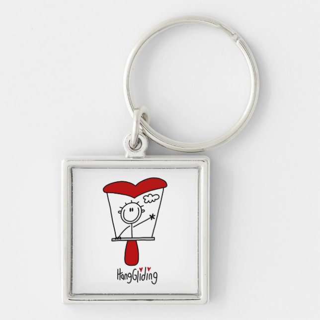 Hang Gliding Stick Figure Keychain (Front)