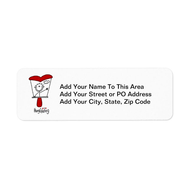 Hang Gliding Stick Figure Label (Front)