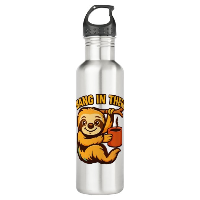 Hang in there baby sloth Classic T-Shirt Stainless Steel Water Bottle (Front)