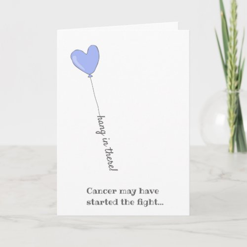 Hang in there _ Beat Cancer _  Cute Lilac Balloon Card