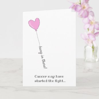 Hang in there! - Beat Cancer -  Cute Pink Balloon