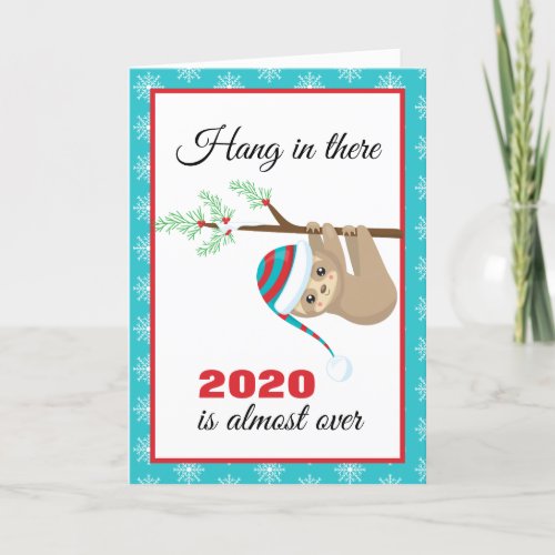 Hang In There Christmas Sloth 2020 Holiday Card