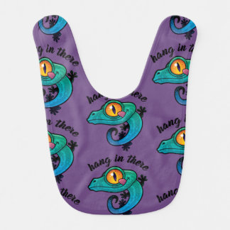 Hang In There Colorful Gecko Baby Bib