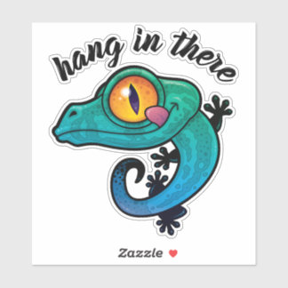 Hang In There Colorful Gecko Sticker
