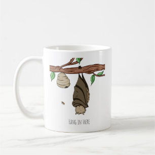 Hang in There Cute Bat Sleeping Personalized Coffee Mug