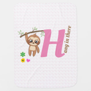 Hang In There   Cute Hanging Sloth Funny Baby Blanket