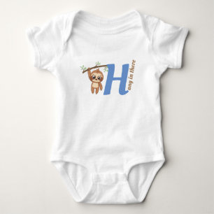 Hang In There Cute Hanging Sloth Funny Baby Bodysuit