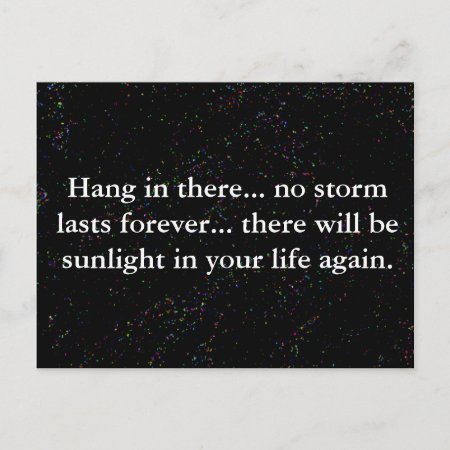 Hang In There Encouraging Quote Postcard