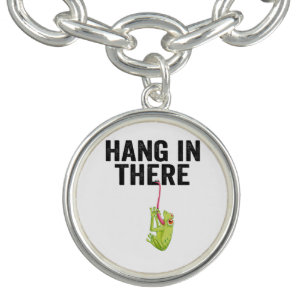 Hang in There Funny Frog Quote Gift For Frog lover Bracelet