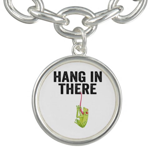 Hang in There Funny Frog Quote Gift For Frog lover Bracelet