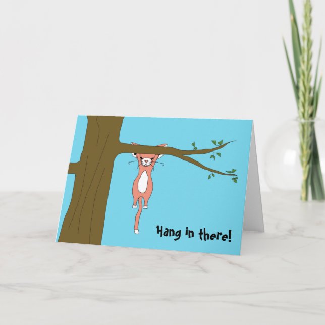 Hang in There Greeting Card w/ Marshmallow the Cat (Front)