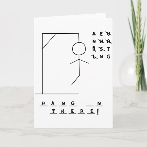 Hang In There Hangman Game Card