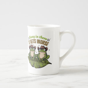 Hang in There, It Gets Worse – Funny Frog Mug