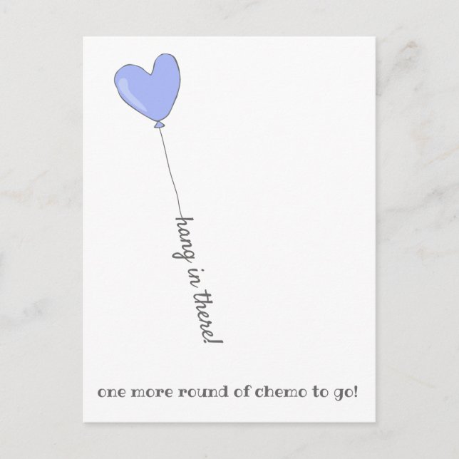 Hang in there! - Last Chemo Cute Lilac Balloon Postcard (Front)