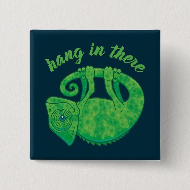 Hang In There Magical Chameleon Button (Front)