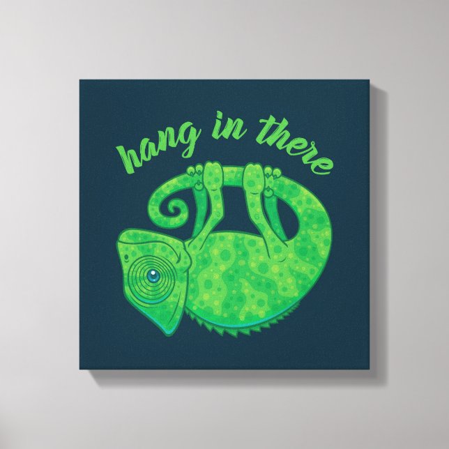Hang In There Magical Chameleon Canvas Print (Front)