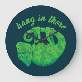 Hang In There Magical Chameleon Large Clock