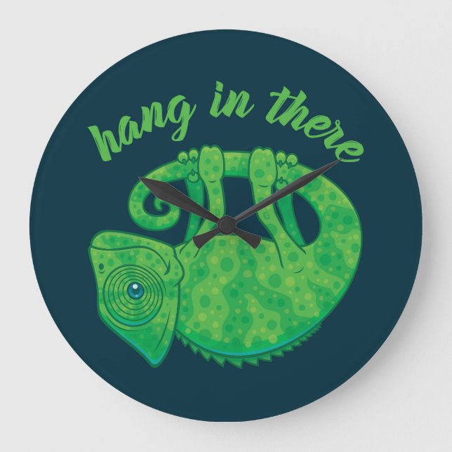 Hang In There Magical Chameleon Large Clock (Front)