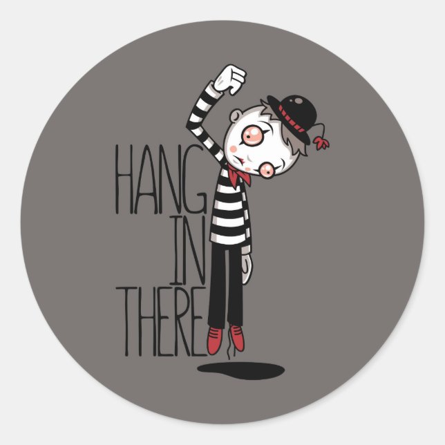 Hang In There Mime Classic Round Sticker (Front)