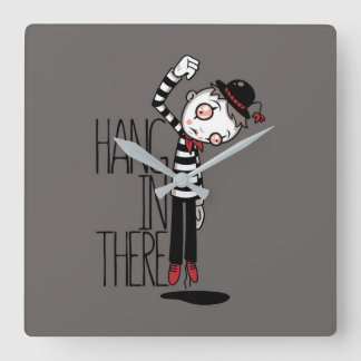 Hang In There Mime Square Wall Clock
