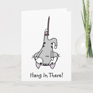 Hang In There Motivational Cat Card