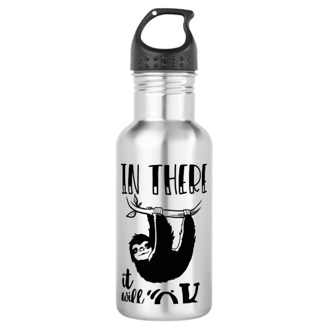 Hang In There  Sloth Stainless Steel Water Bottle (Front)
