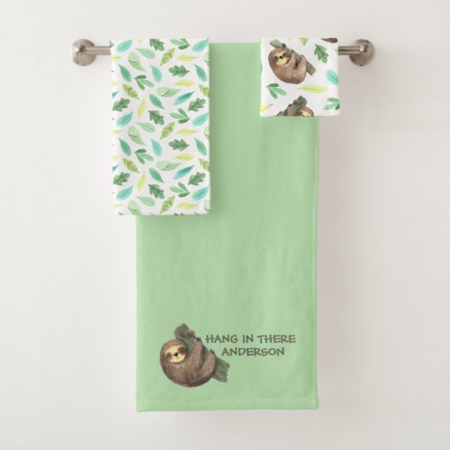 Hang In There Sloth Towel Set