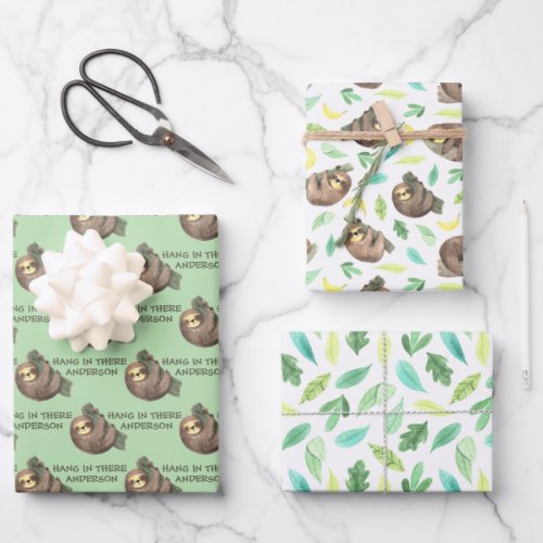 Hang In There Sloth Wrapping Paper Sheets