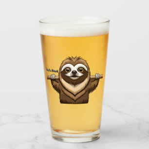 "Hang in There": Sloth's Encouraging Words Glass
