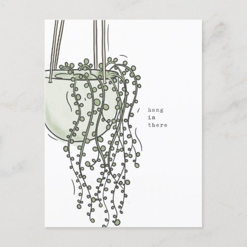 Hang in There Succulent Post Card