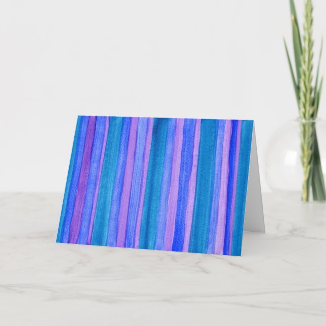 Hang in There—Turquoise, Blue, Violet Stripes Card (Front)