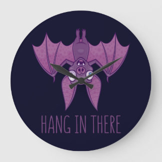 Hang In There Wacky Vampire Bat Large Clock