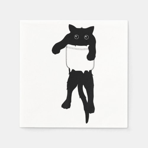 Hang Loose Black Cat Pocket Art for Halloween Napkins