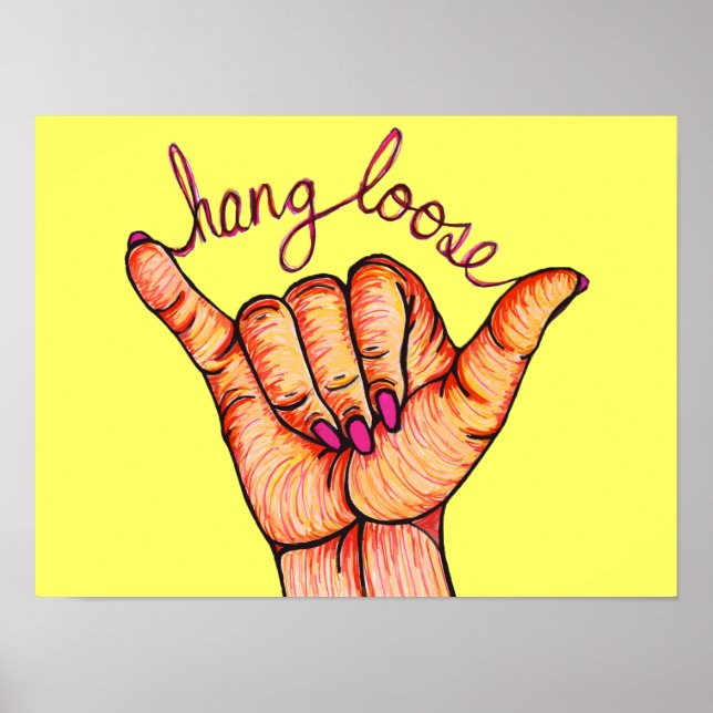 Hang Loose Hand Poster (Front)