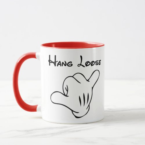 Hang Loose Mouse Hand Shake Sign Coffee Mug 11oz
