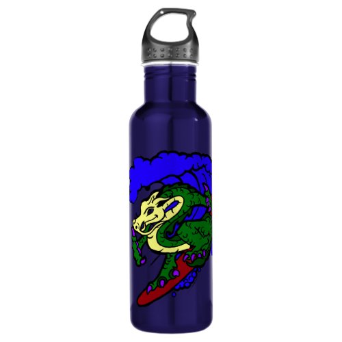 Hang Loose Surfing Dragon Stainless Steel Water Bottle