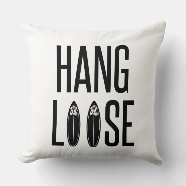 Hang Loose – the salutation that accompanies the s Throw Pillow (Front)