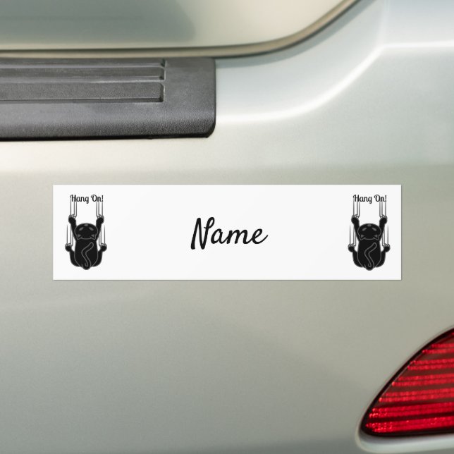 Hang On Black Cat Thunder_Cove  Bumper Sticker (On Car)