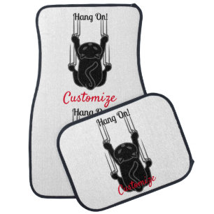 Hang On Black Cat Thunder_Cove Car Floor Mat
