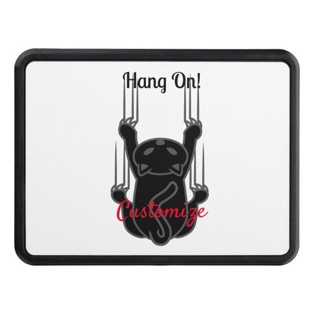 Hang On Black Cat Thunder_Cove Hitch Cover (Front)