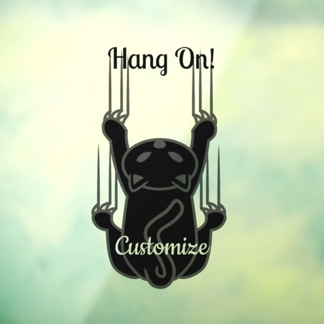 Hang On Black Cat Thunder_Cove Window Cling (Sheet 3)