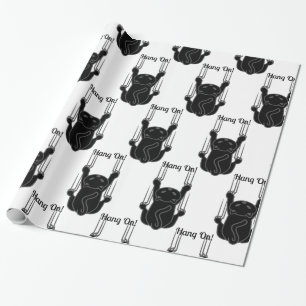 Hang On Black Cat Thunder_Cove Wrapping Paper