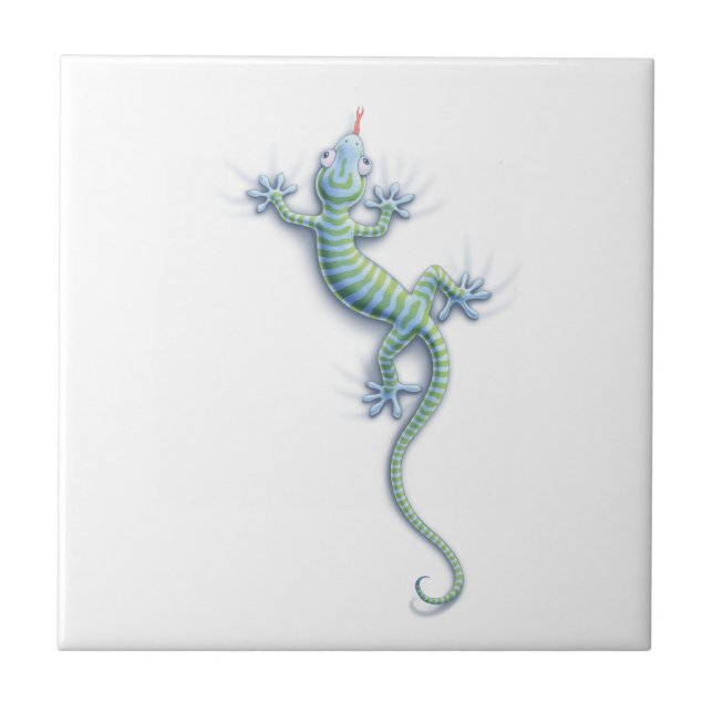 Hang On Gecko Ceramic Tile (Front)