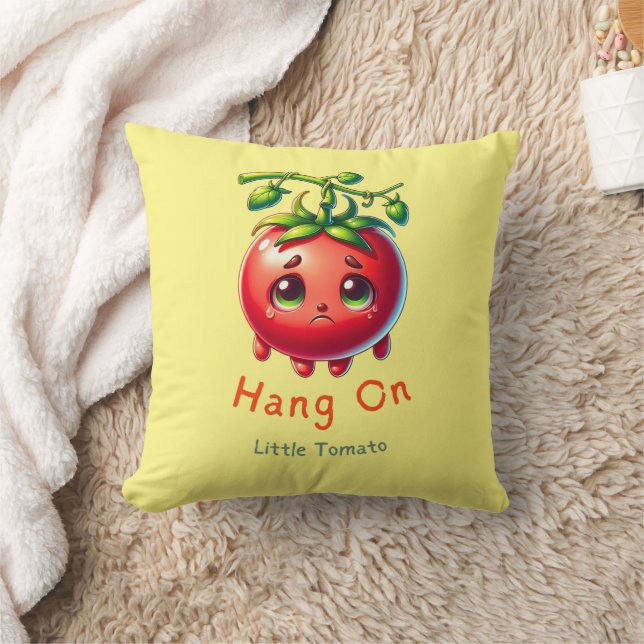 Hang on Little Tomato T-Shirt, Tomato Lover Gift,  Throw Pillow (Blanket)