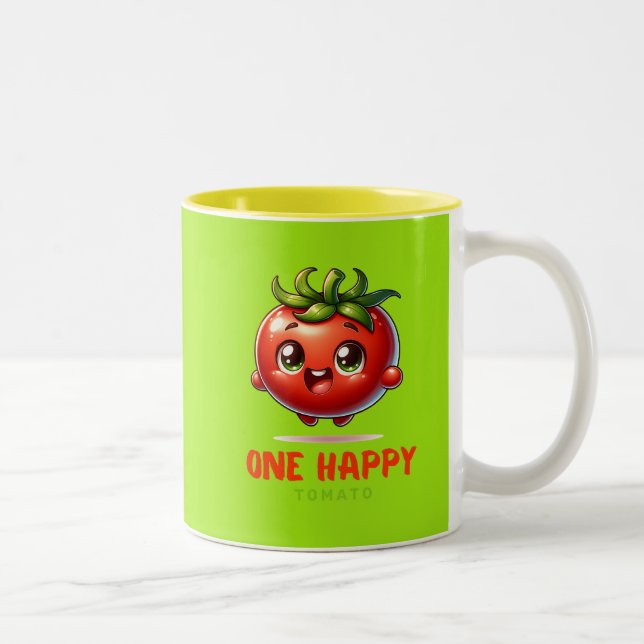 Hang on Little Tomato, Tomato Lover Gift,  Two-Tone Coffee Mug (Right)