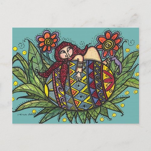 Hang on to Your Pysanka Ukrainian Folk Art Postcard