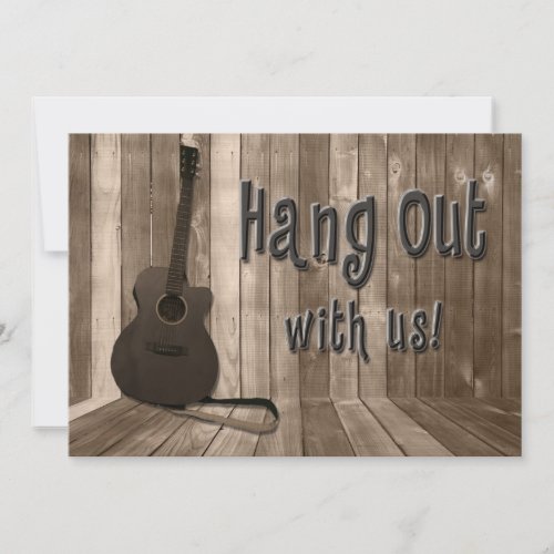 HANG OUT WITH US PARTY INVITATION _ JAMMIN GUITAR
