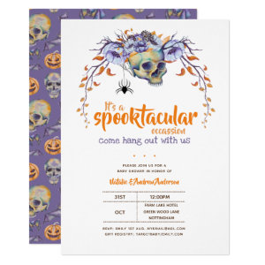 Hang Out With Us Spooktacular Halloween GothSpider Invitation