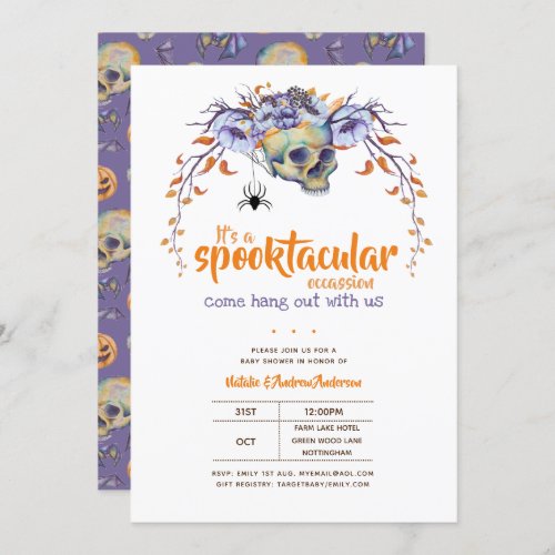 Hang Out With Us Spooktacular Halloween GothSpider Invitation