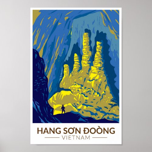 Hang Son Doong Cave Vietnam Travel Art Vintage Poster